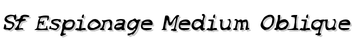 SF Espionage Medium Oblique font
